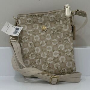 Coach Beige and Gold Crossbody Bag